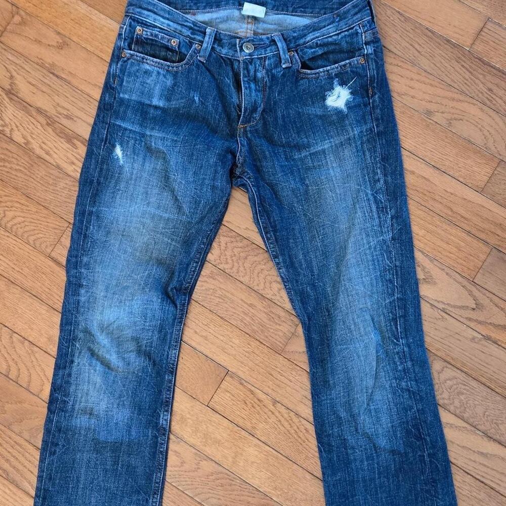 vintage y2k 2000s banana republic low rise Blue denim jeans distressed look 26
